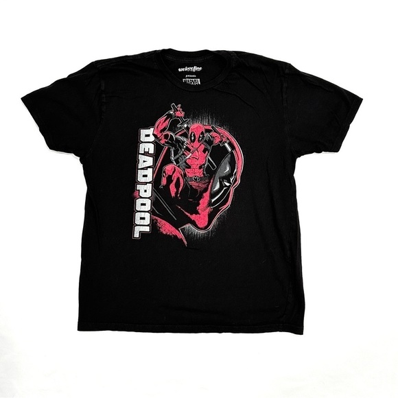 WeLoveFine Marvel Deadpool Black Graphic T-shirt - Picture 1 of 6